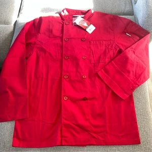 Chef Works Culinary Uniform Jacket Adult Large Red Cooking Coat Pockets NWT